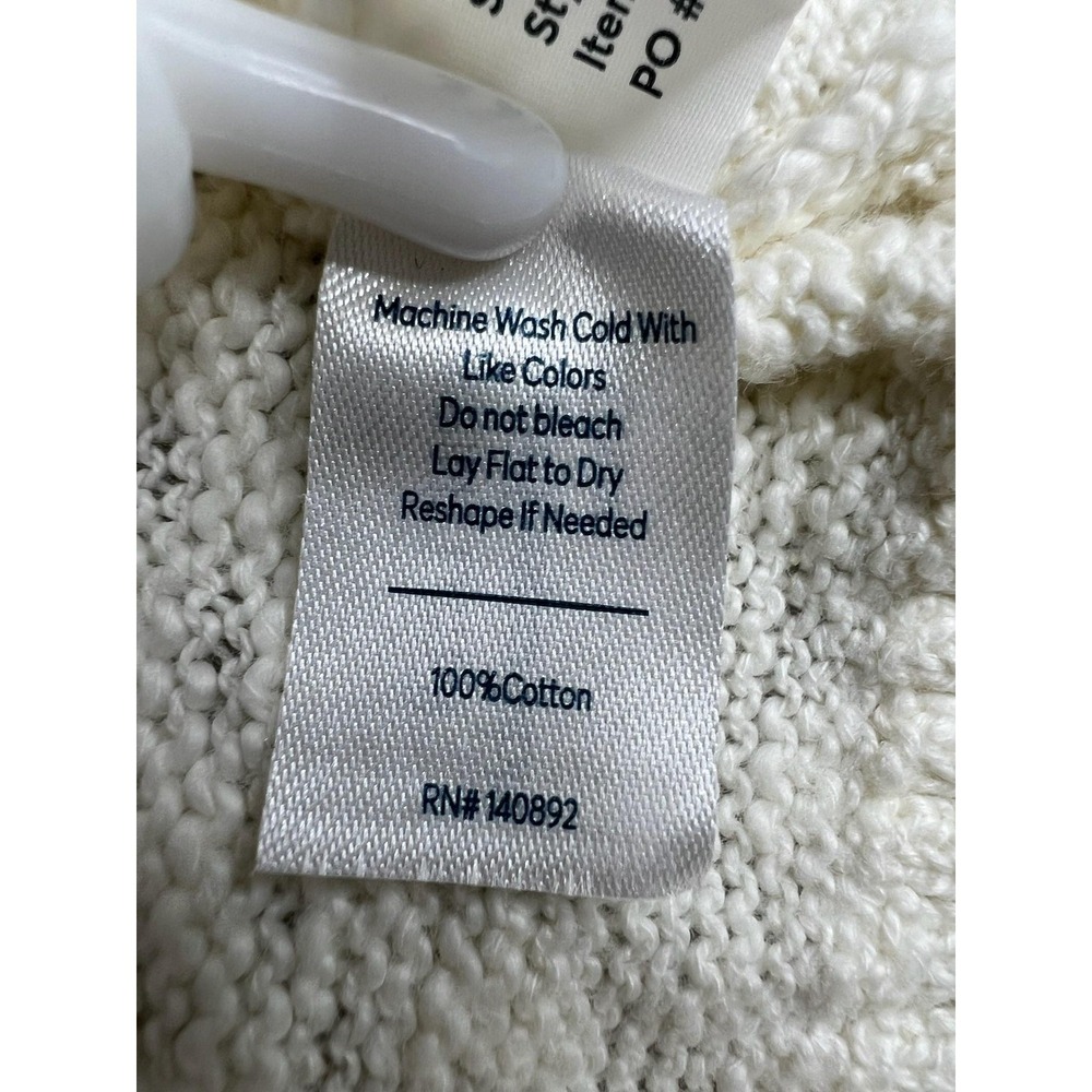 Marine Layer Sweater Womens Medium White Seabreeze Cotton Crewneck Pullover - Picture 6 of 8